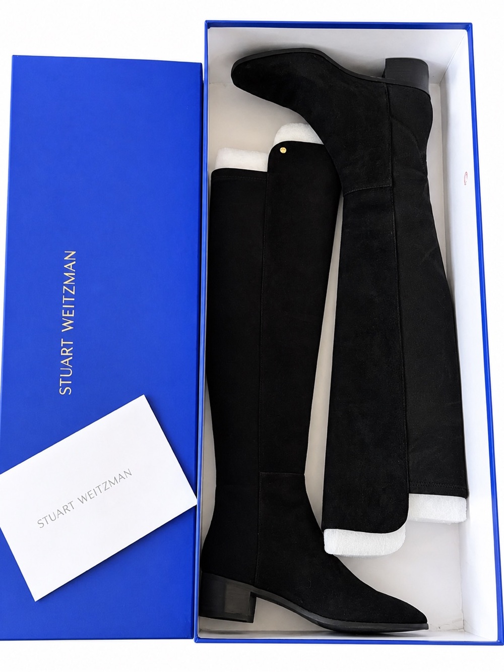Stuart Weitzman Black Suede Over-the-Knee Boots